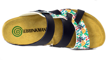 Brinkmann Women's Flat Floral Buckle Comfort Slides - Stylish Summer Footwear
