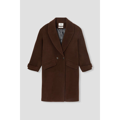 Iconic SIMONE Chestnut Brown Wool Blend Mid-Length Double-Breasted Winter Coat