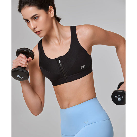 Power Classic Zip High Support Running Bra – Black