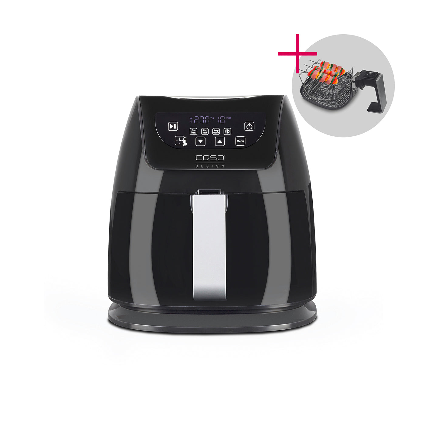 CASO AF 255 Design Air Fryer with Equipment Set for Healthy Cooking