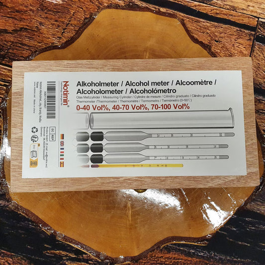 Professional 3-Piece Alcohol Hydrometer Set with Thermometer & Glass Measuring Cylinder