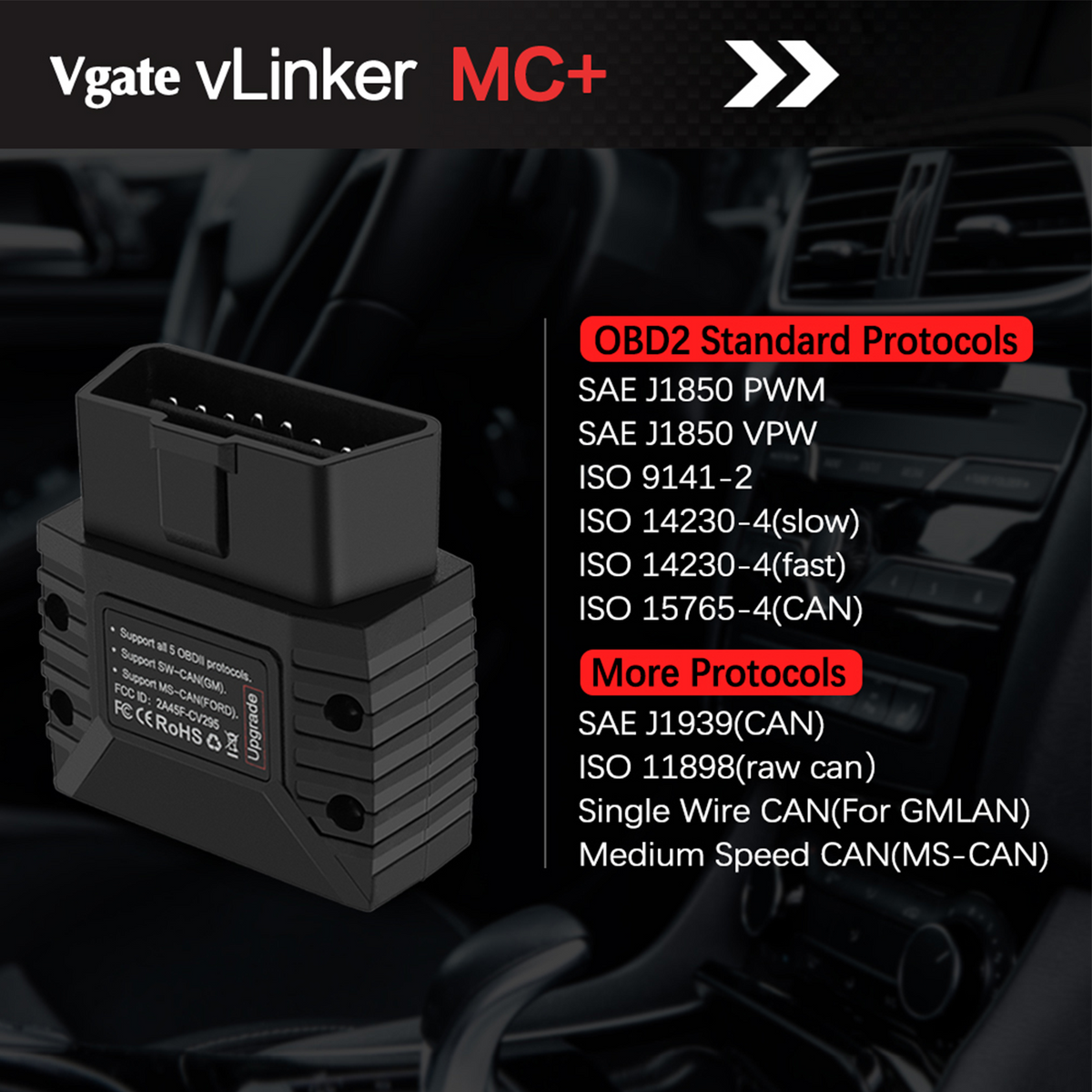 Vgate vLinker MC+ Bluetooth BLE OBD2 Scanner