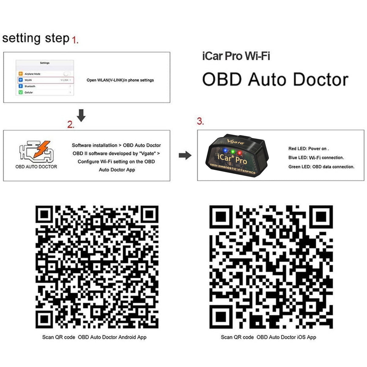Vgate iCar Pro Wi-Fi OBD2 Diagnostic Scanner