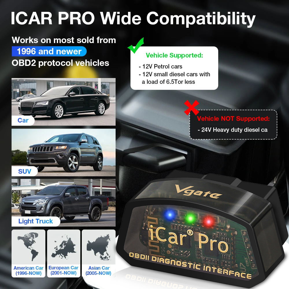Vgate iCar Pro Wi-Fi OBD2 Diagnostic Scanner
