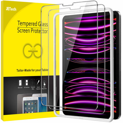 JETech Tempered Glass Screen Protector 2-Pack for iPad Pro 11-inch & iPad Air 10.9-inch with Easy Installation Frame