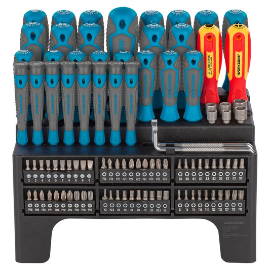 WORKZONE 100-Piece XXL Screwdriver & Bit Set for Home Improvement Tasks