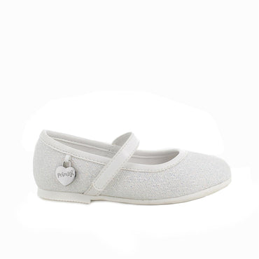 Girls' Elegant White Mary Jane Shoes with Velcro, Breathable Leather Insole