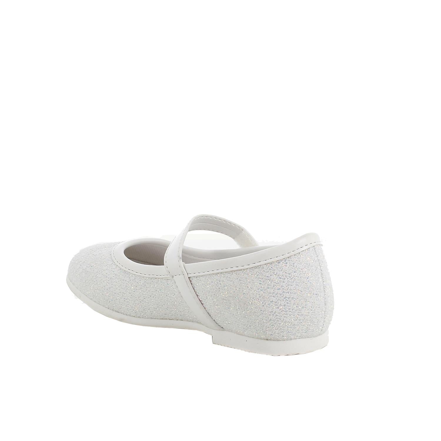 Girls' Elegant White Mary Jane Shoes with Velcro, Breathable Leather Insole