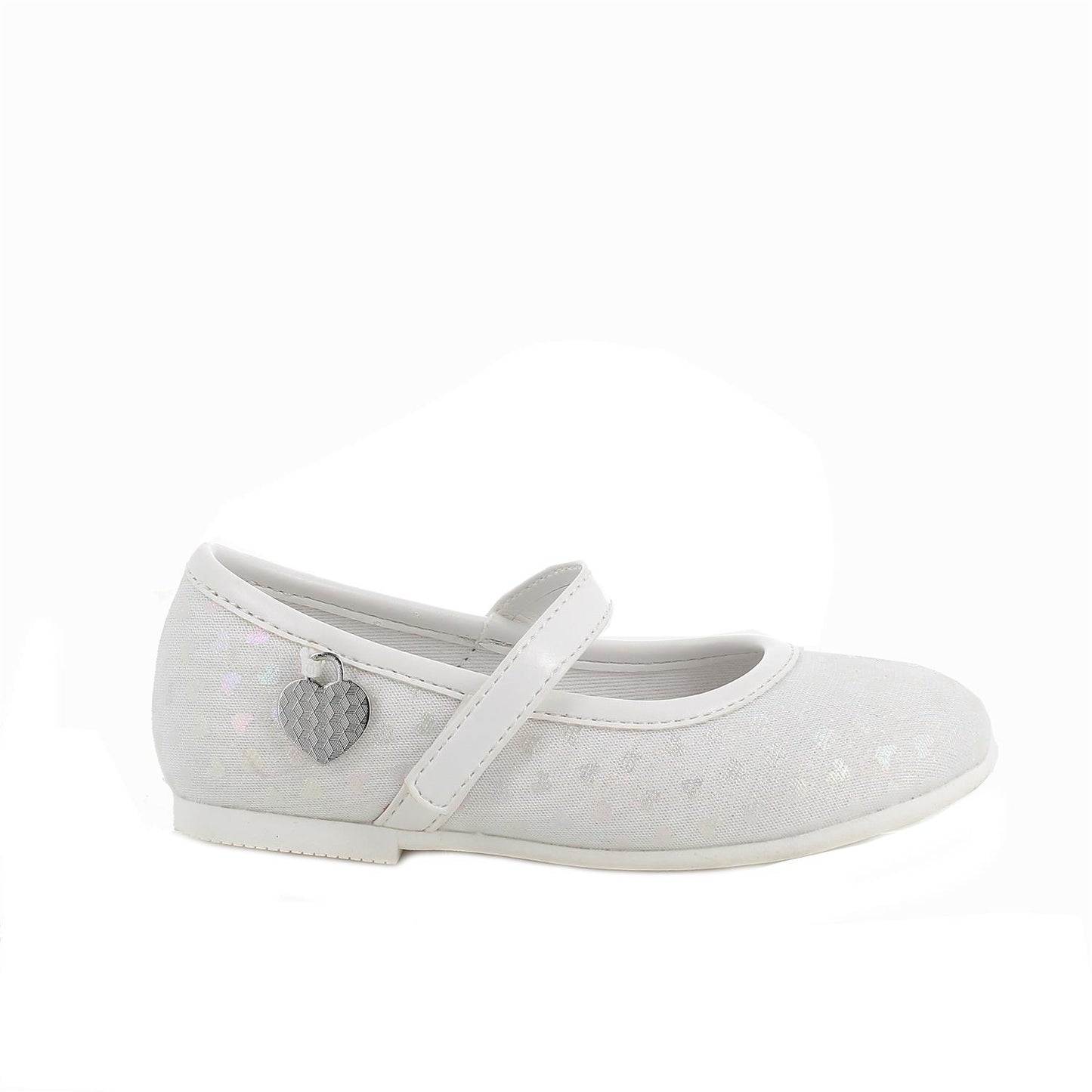 Girls' Elegant White Mary Jane Shoes with Velcro, Breathable Leather Insole
