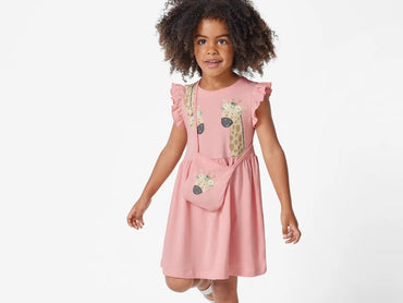 Lidl Girls' Dress with Bag 100% Cotton 98/104