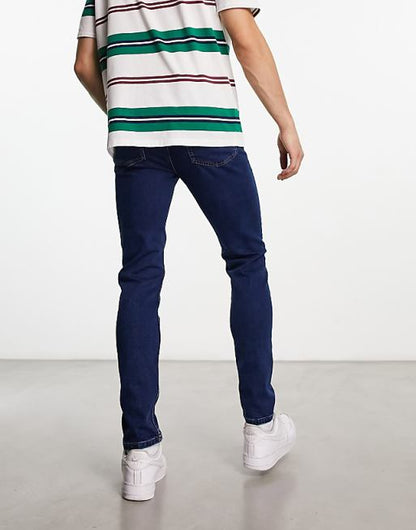 ASOS DESIGN Men's Dark Wash Blue Skinny Fit Stretch Denim Jeans