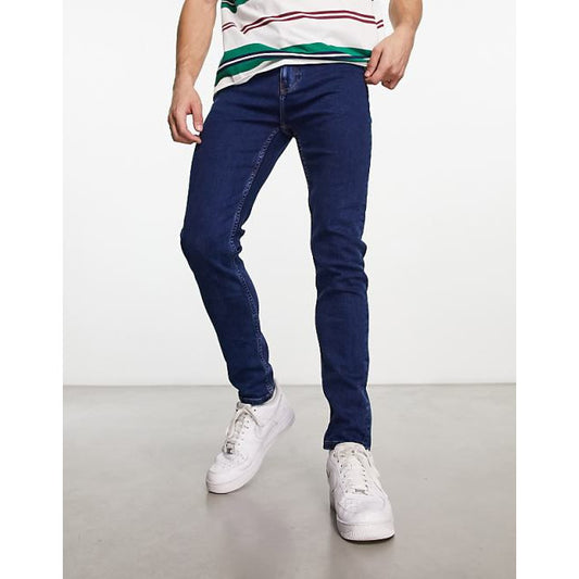 ASOS DESIGN Men's Dark Wash Blue Skinny Fit Stretch Denim Jeans