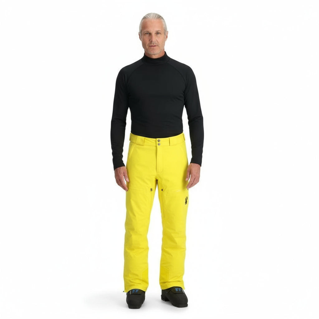 Spyder Men's Dare Acid Yellow Ski Trousers - Warm, Waterproof, Stretchy Performance