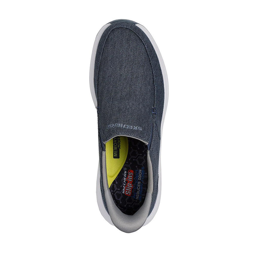 Men's Skechers Relaxed Fit Decklan Slip-On Shoes Navy Vegan