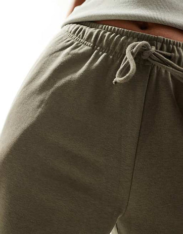 Stradivarius Women's Khaki Wide Leg Jogger Pants - Comfortable, Stylish, Casual