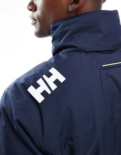 Helly Hansen Crew Hooded Midlayer Sailing Jacket 2.1 - Navy, Weatherproof Comfort