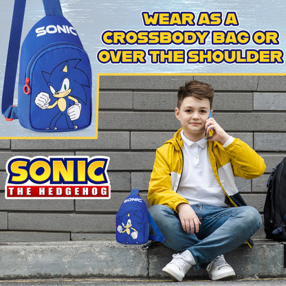 Sonic The Hedgehog Boys Adjustable Crossbody Bag with Zipped Pocket