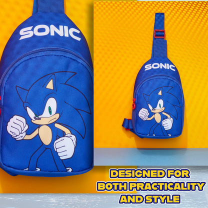 Sonic The Hedgehog Boys Adjustable Crossbody Bag with Zipped Pocket