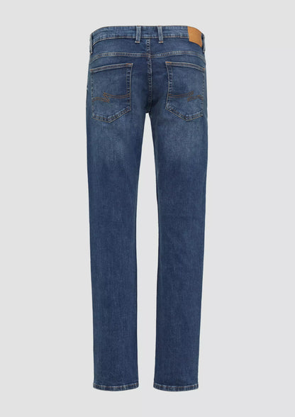 Men's Rick Slim Fit Blue Denim Jeans with Garment Wash Stretch Cotton