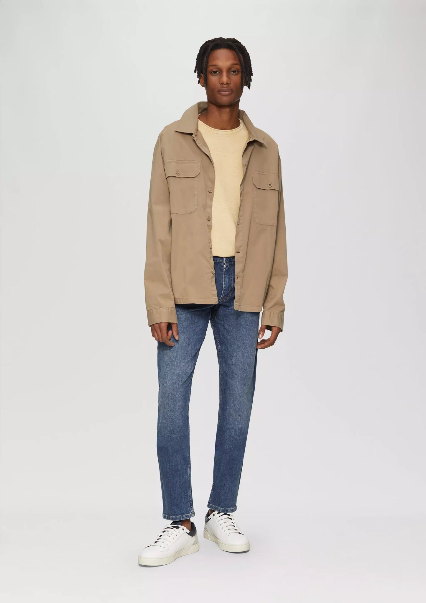 Men's Rick Slim Fit Blue Denim Jeans with Garment Wash Stretch Cotton