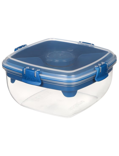 Sistema 1.1L Salad Bento Box, Divided Tray, With Fork & Knife