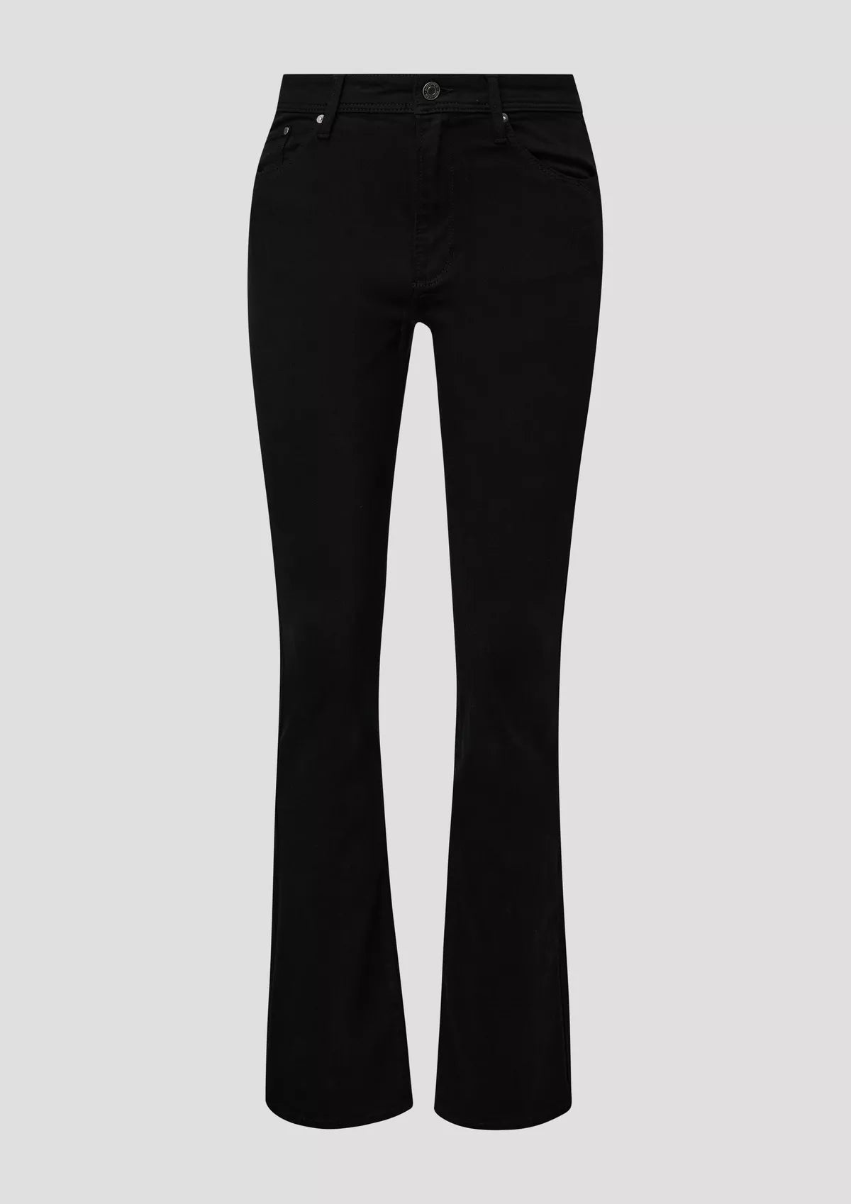 s.Oliver Women's Beverly Slim Fit High-Rise Bootcut Black Jeans
