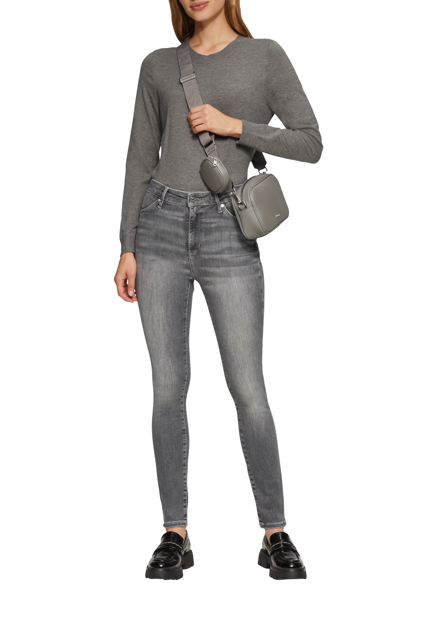 Women's Anny Super Skinny Fit High Rise Extra Slim Leg Grey Jeans