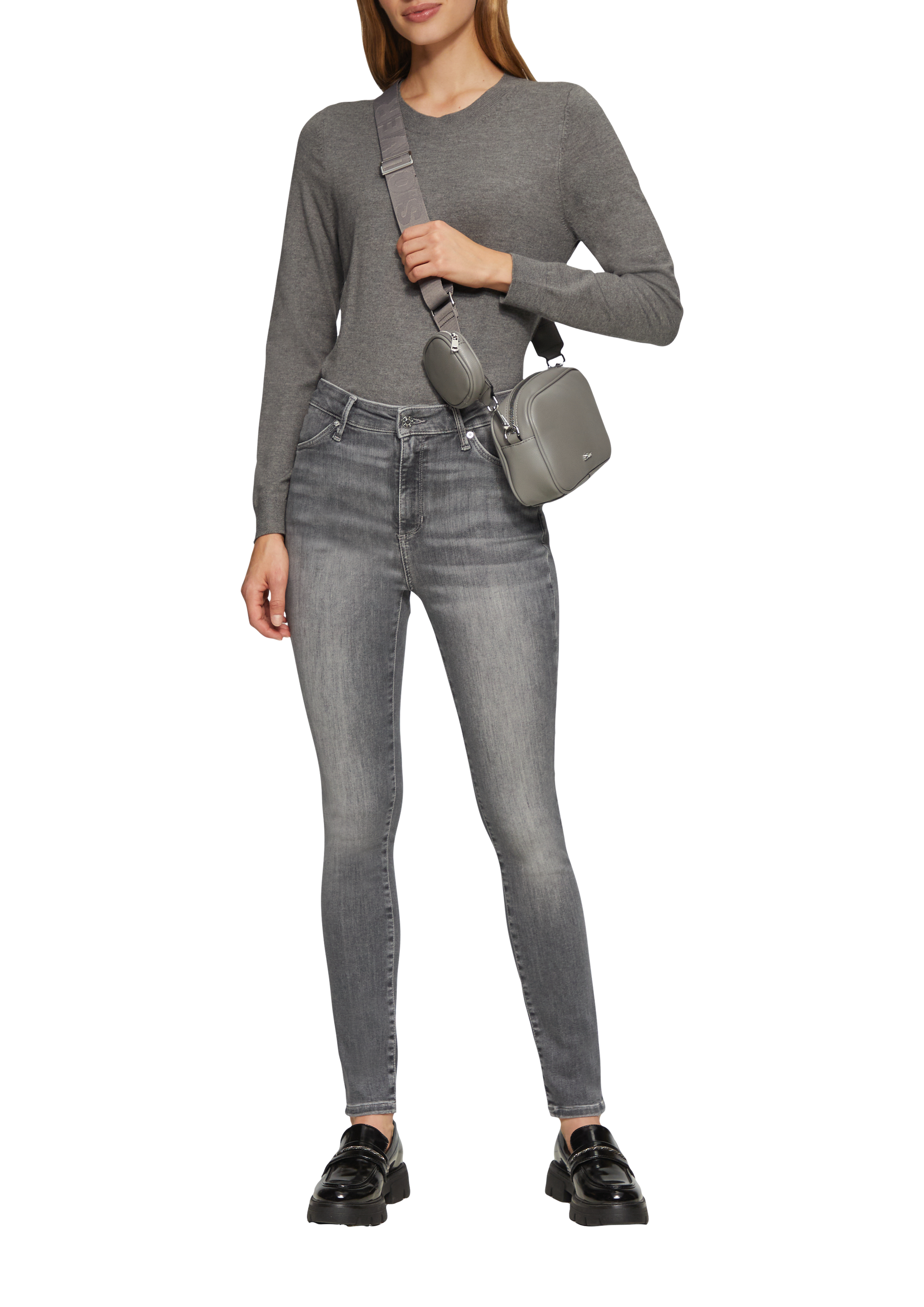 Women's Anny Super Skinny Fit High Rise Extra Slim Leg Grey Jeans