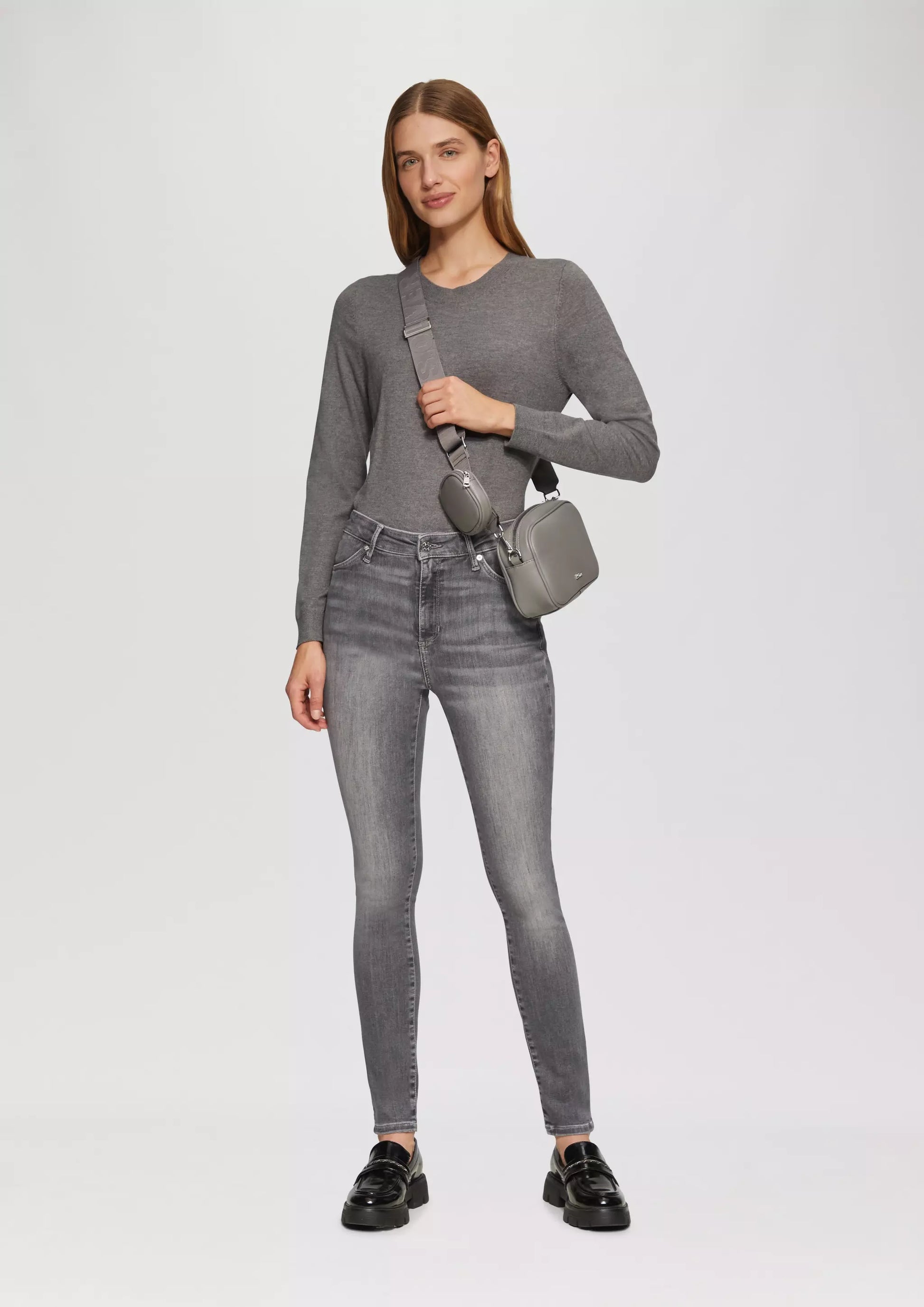 Women's Anny Super Skinny Fit High Rise Extra Slim Leg Grey Jeans