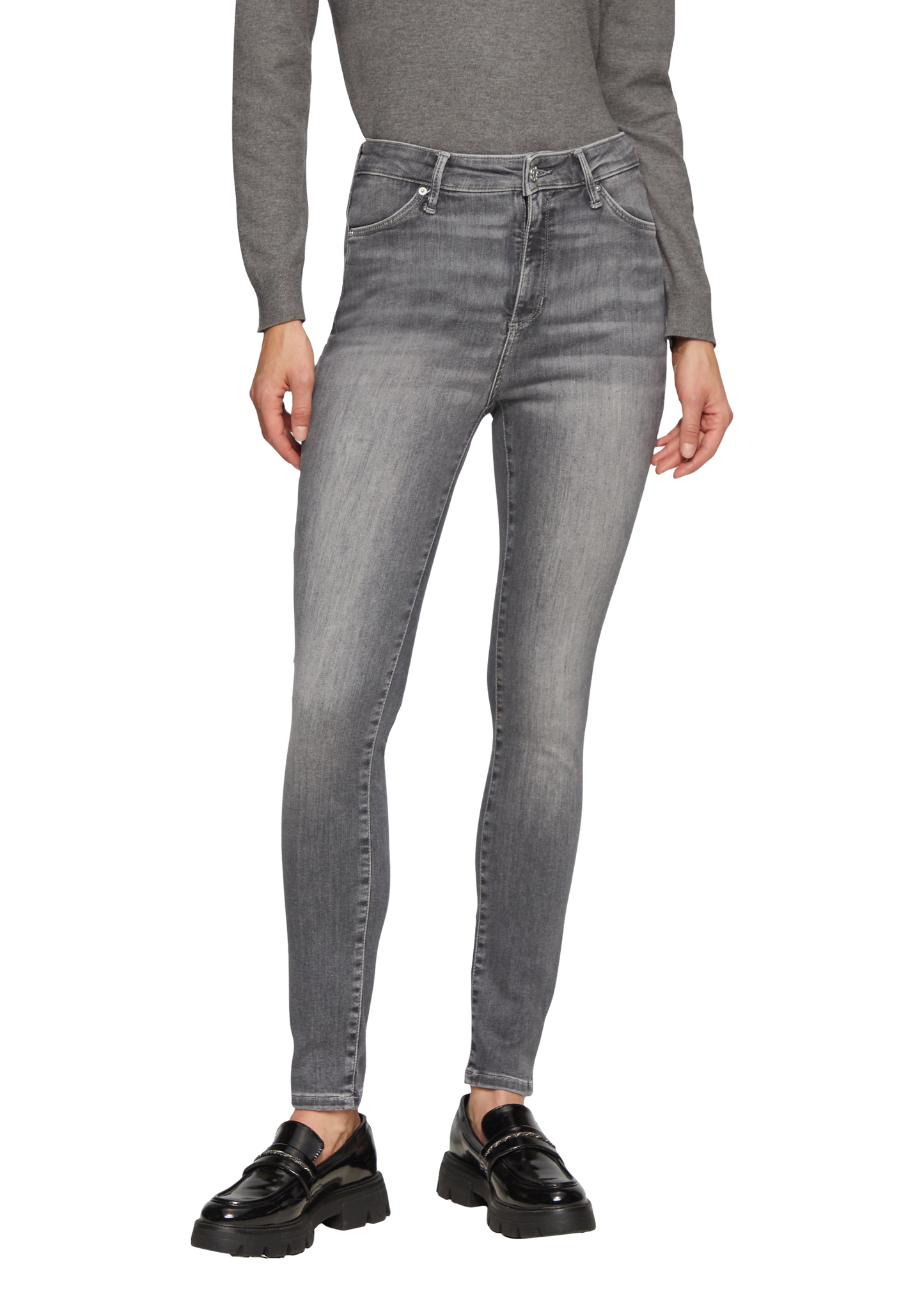 Women's Anny Super Skinny Fit High Rise Extra Slim Leg Grey Jeans