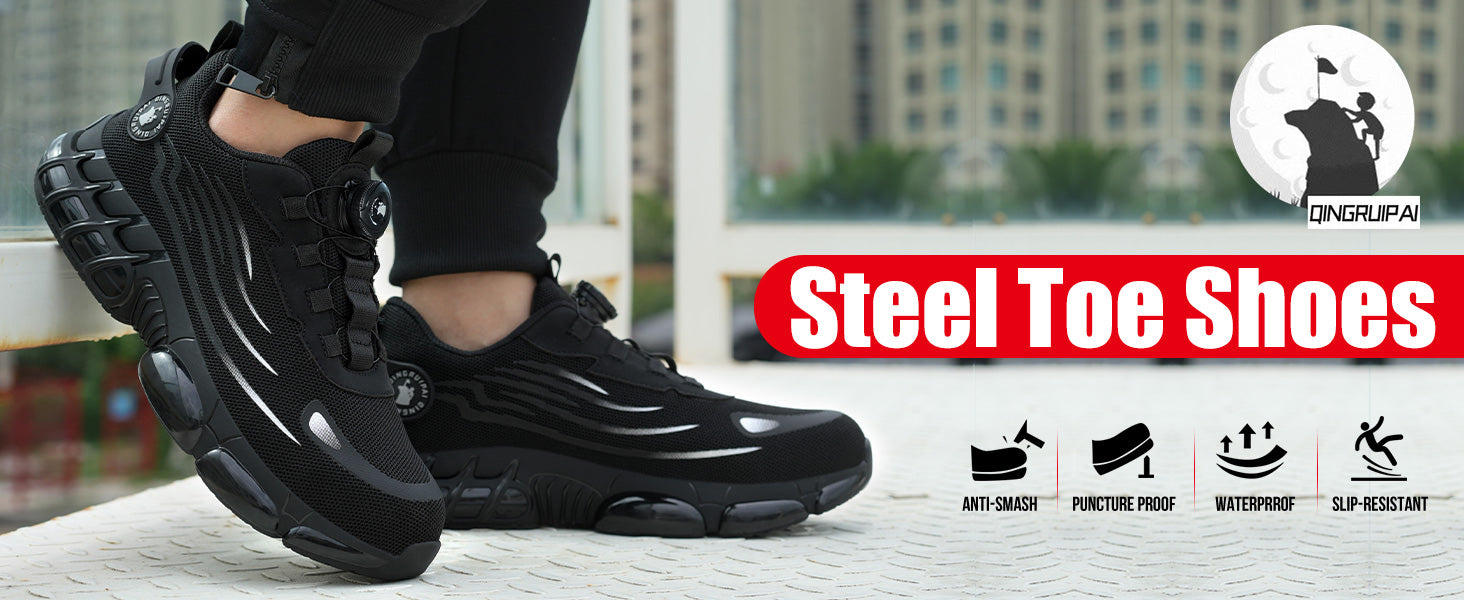 Lightweight Steel Toe Safety Work Sneakers for Men & Women with Air Cushion