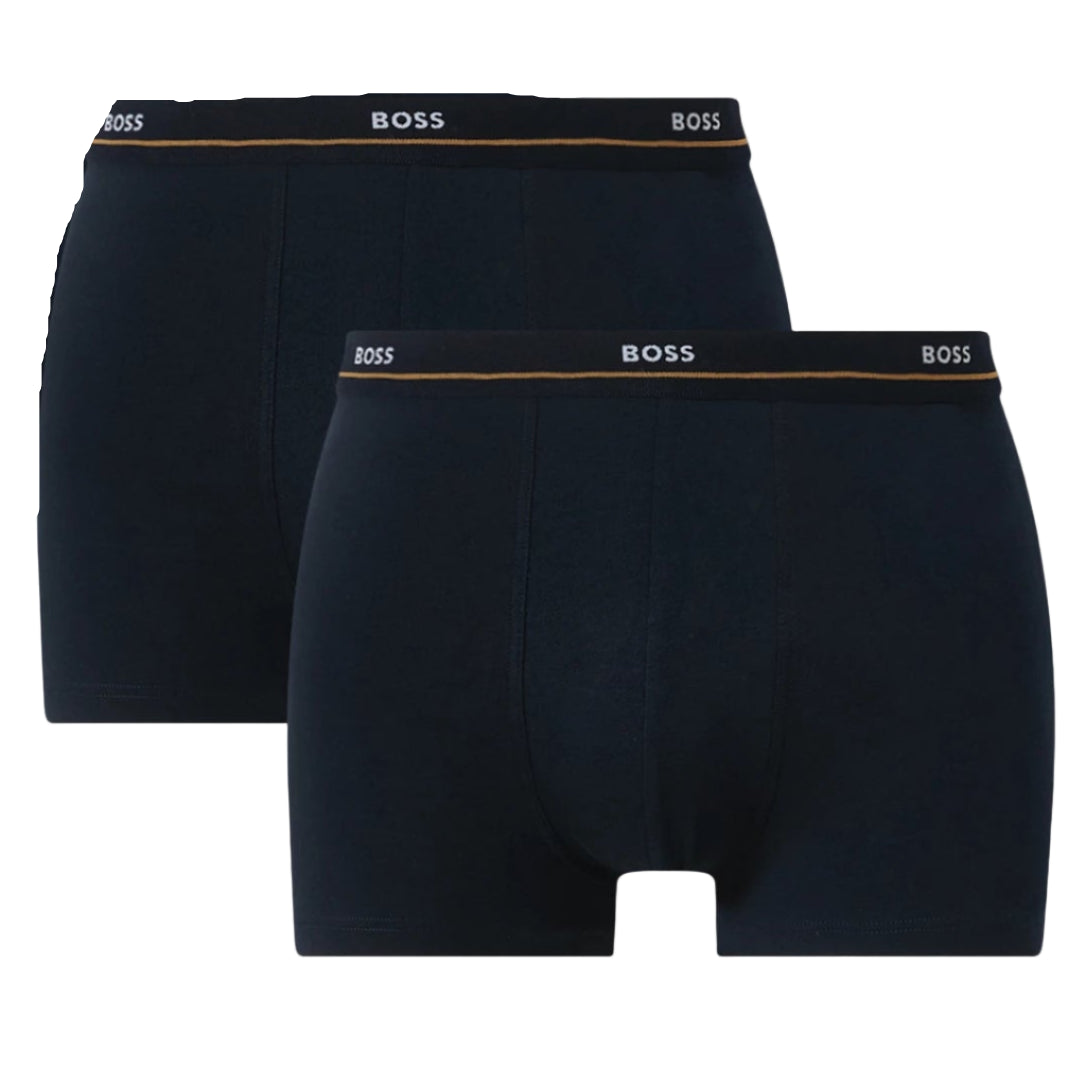 BOSS Men's 5-Pack Dark Blue Stretch-Cotton Logo Trunks - Ultimate Comfort & Style