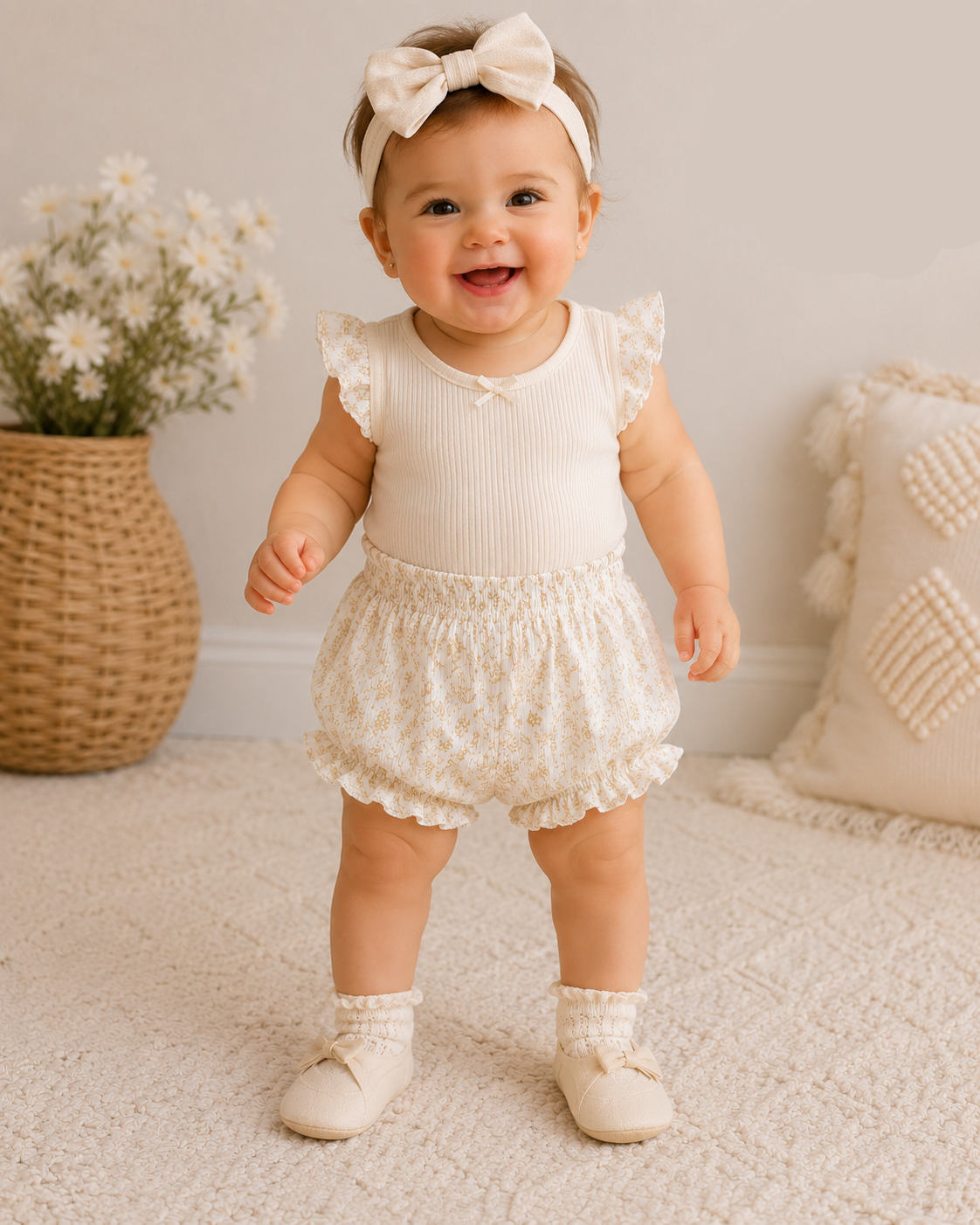 lupilu Baby Pure Collection Floral Bloomer Shorts – Organic Cotton