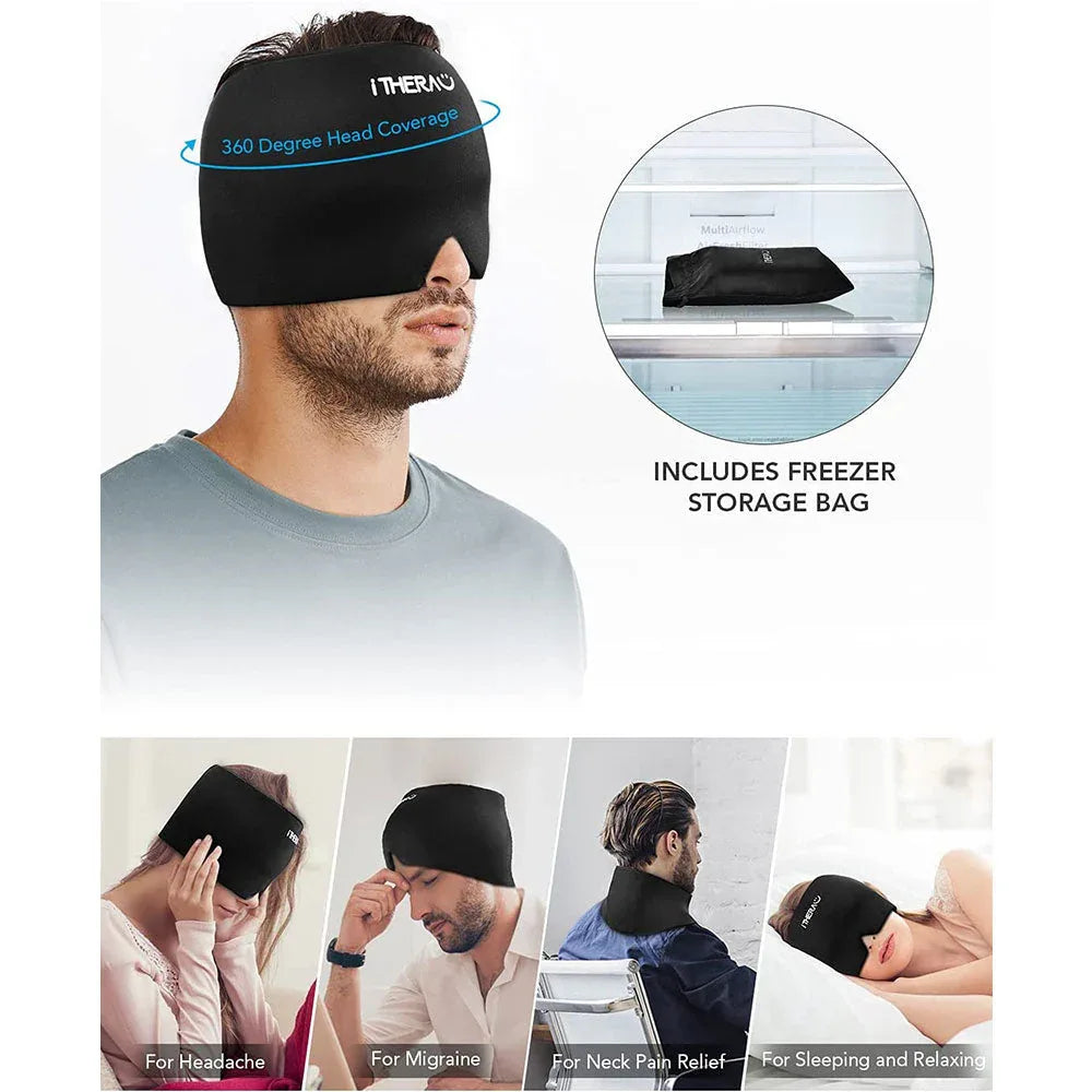 Reusable Ice Head Wrap for Migraine Relief: Flexible Cold Compression Therapy - Gomix Brands Outlet