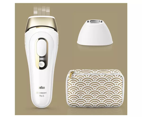 Braun Silk-expert Pro 5 IPL Permanent Hair Removal System White & Gold