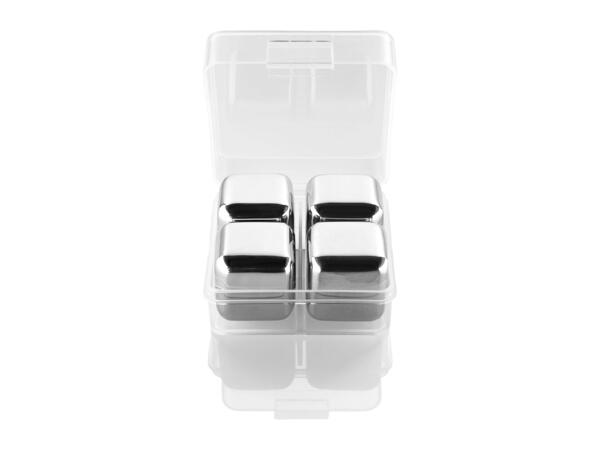 Livarno Home Stainless Steel Reusable Ice Cubes 4-Piece