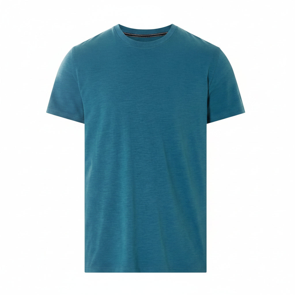Livergy Men's Cotton T-Shirt with Print Turquoise