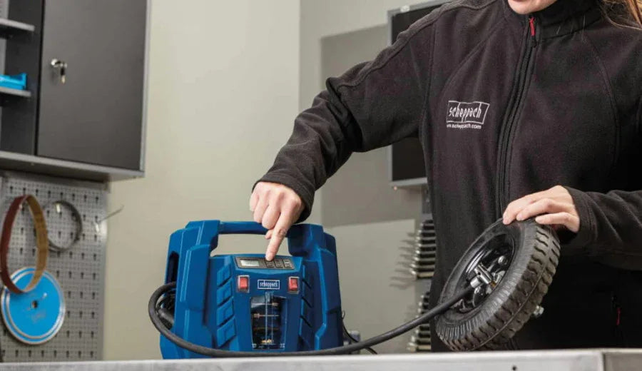 Scheppach Air Force 5 Mobile Compressor Kit 12V/230V with Accessories - Gomix Brands Outlet