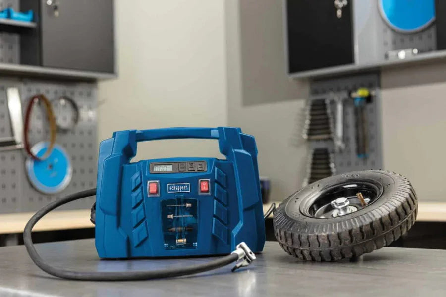 Scheppach Air Force 5 Mobile Compressor Kit 12V/230V with Accessories - Gomix Brands Outlet