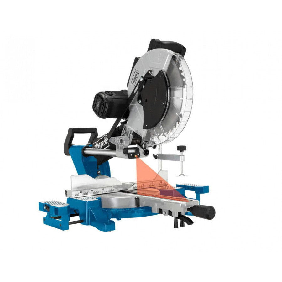 Scheppach HM140L Double Bevel Sliding Miter Saw with Extra Saw Blade