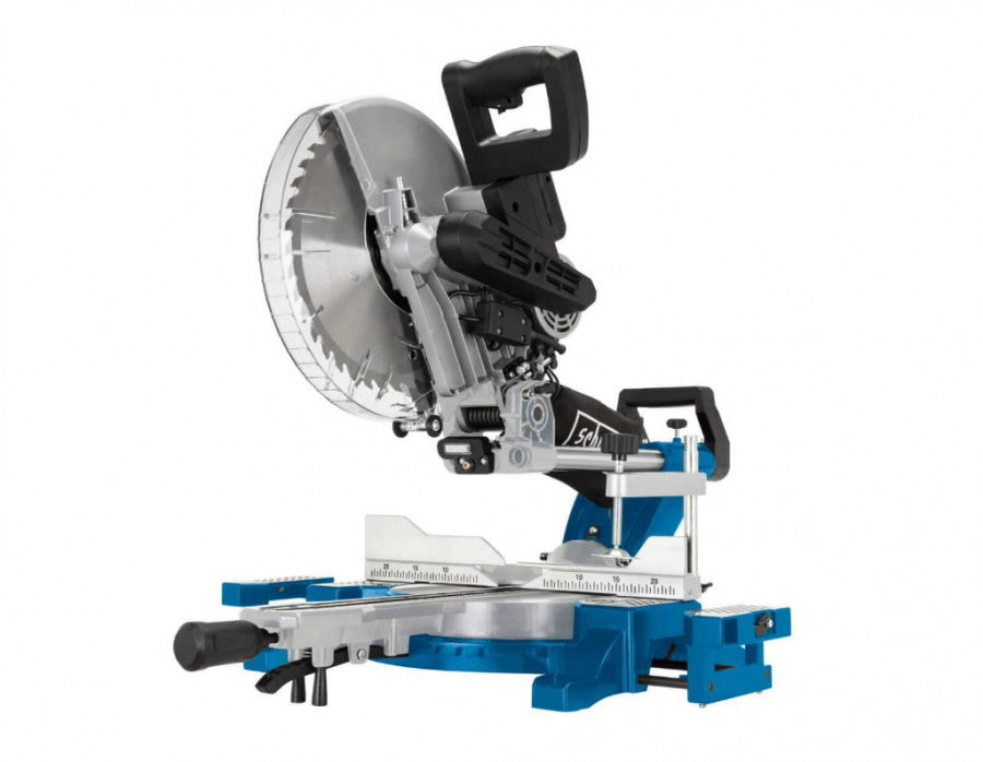 Scheppach HM140L Double Bevel Sliding Miter Saw with Extra Saw Blade