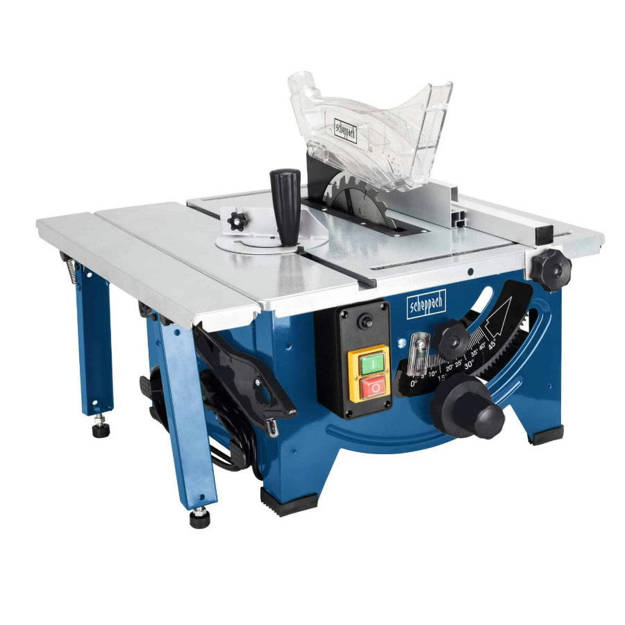 Scheppach HS80 Compact Table Saw - Powerful 1.2kW Motor, 210mm Blade, Foldable Design