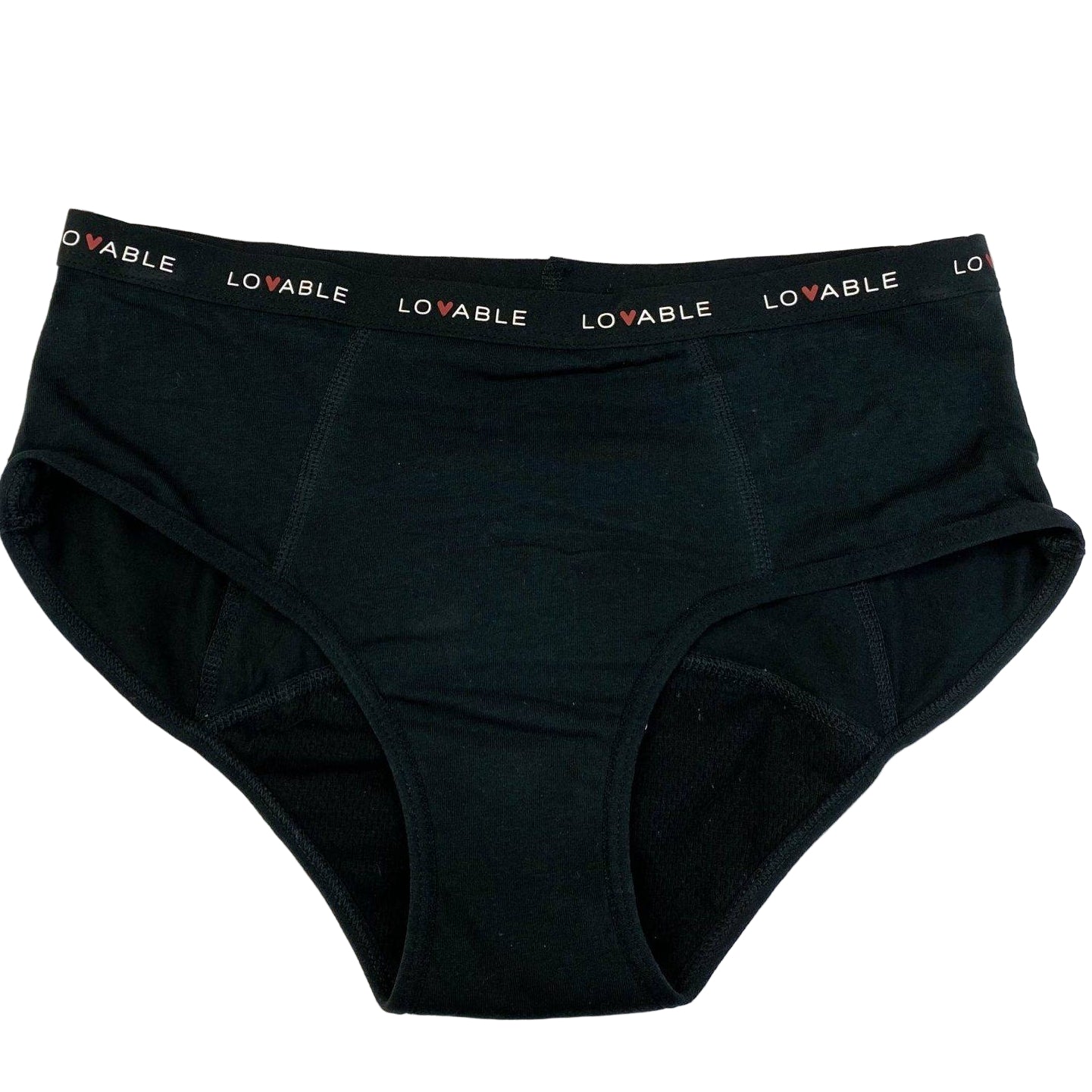 Lovable Black Organic Cotton Period Panties – Super Absorbent Culotte