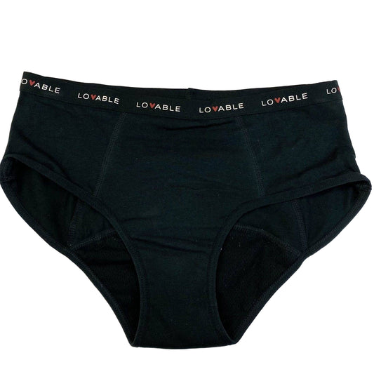 Lovable Black Organic Cotton Period Panties – Super Absorbent Culotte