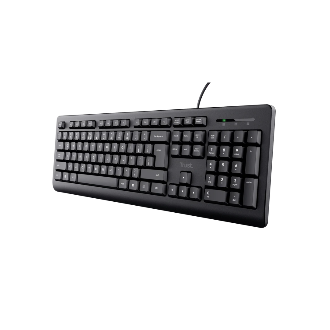Trust Primo Spill-Resistant Soft Keystroke Full-Size Black Keyboard