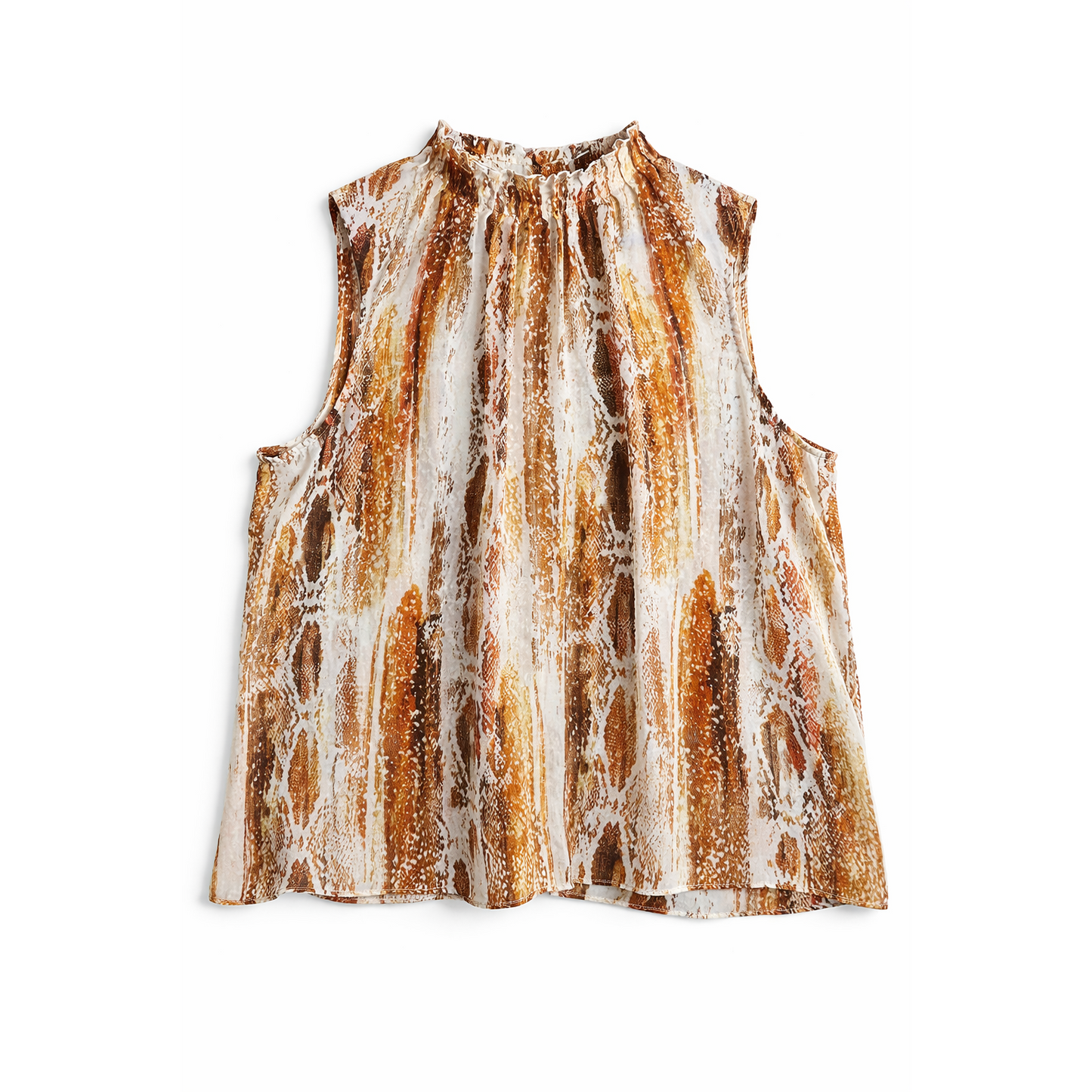 Worthington Women's Sleeveless Orange Sheer Floral Blouse