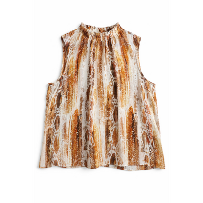 Worthington Women's Sleeveless Orange Sheer Floral Blouse