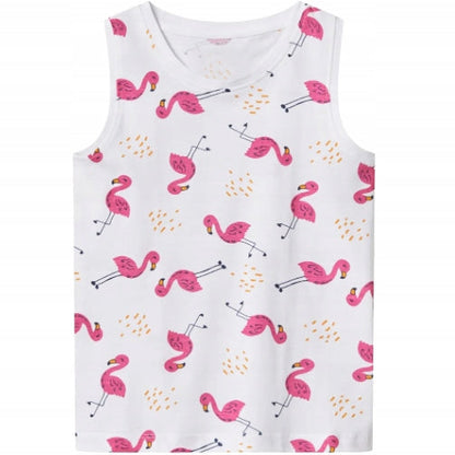 Girls' Sleeveless Pajamas Shorts 100% Cotton Flamingos 98/104 2-4Y