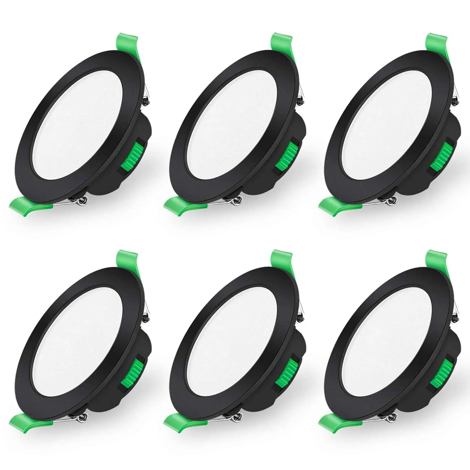 7W Black IP44 Dimmable LED Downlight Ultra Slim 6-Pack Black - Gomix Brands Outlet