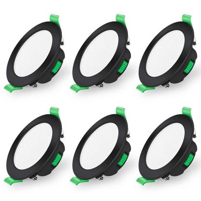 7W Black IP44 Dimmable LED Downlight Ultra Slim 6-Pack Black - Gomix Brands Outlet